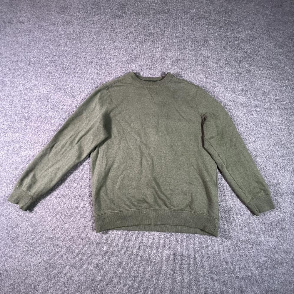 G.H. Bass Sweatshirt Men's M Olive Green Cotton Blend Casual Outdoor Workwear